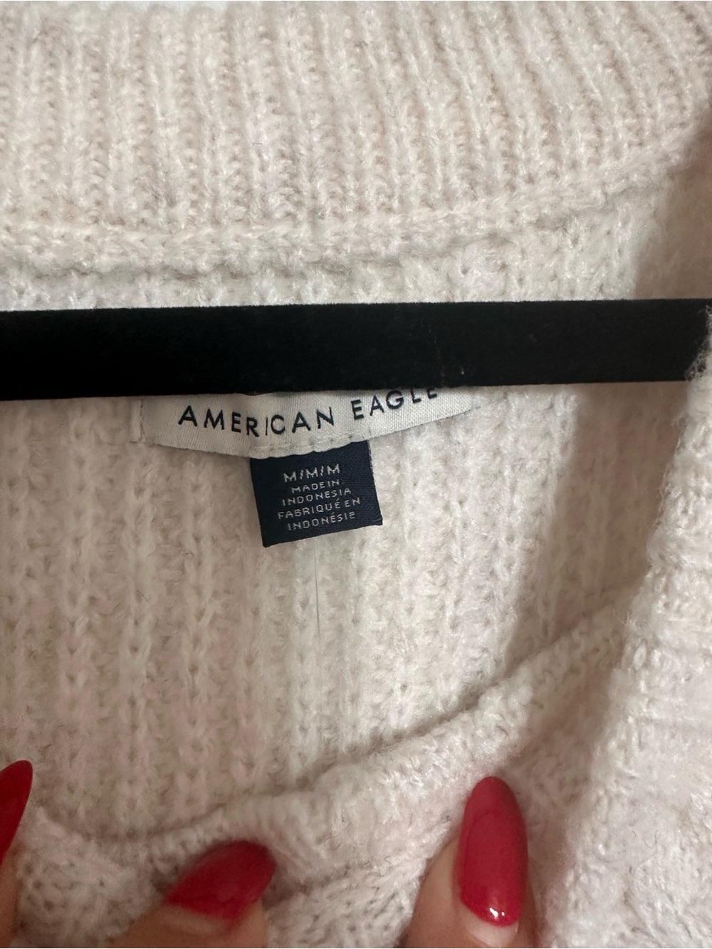 American Eagle Cable Knit Sleeveless Sweater Vest in Cream - Picture 5 of 9
